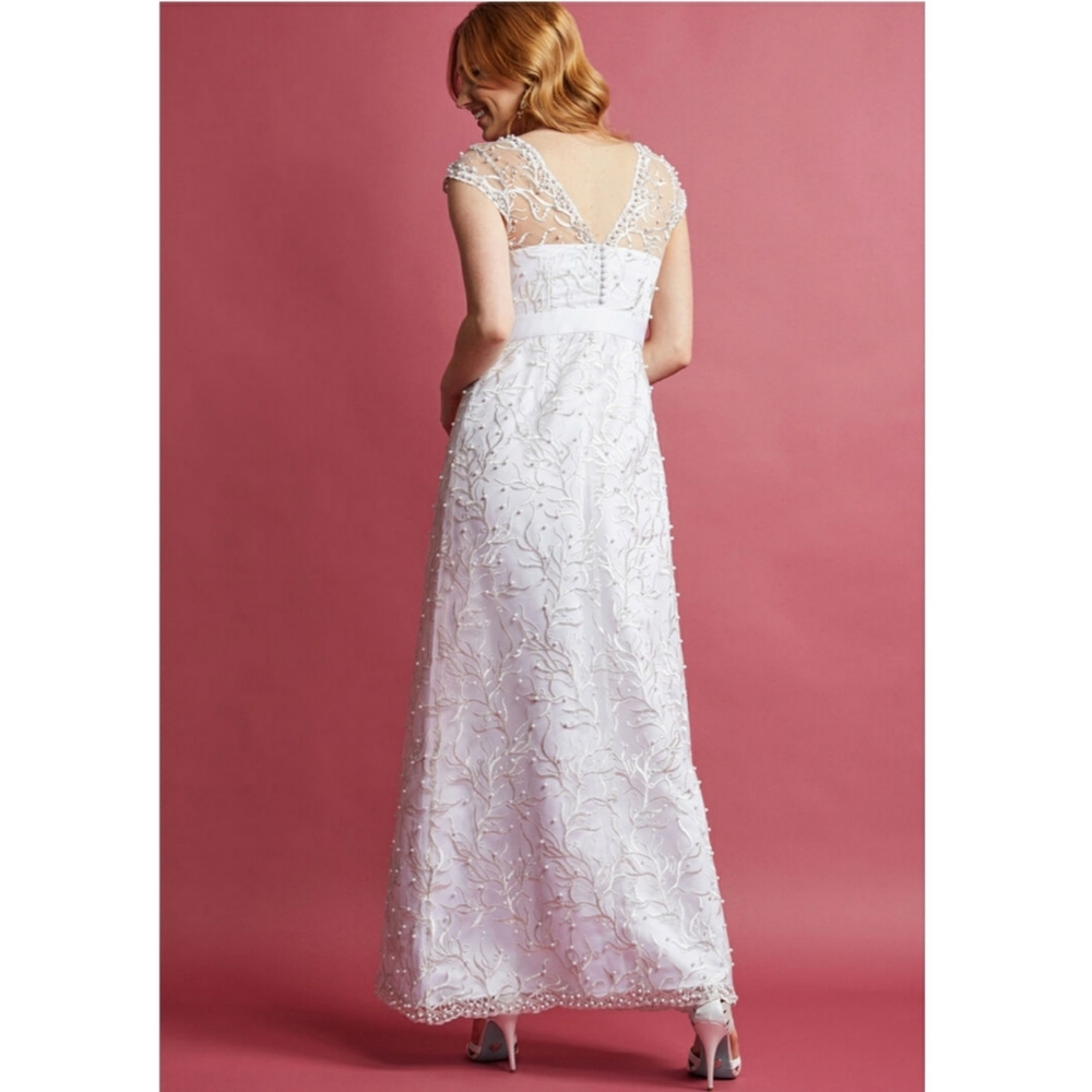 NWOT ModCloth Romantic Revelries Maxi Dress in White - Picture 2 of 5